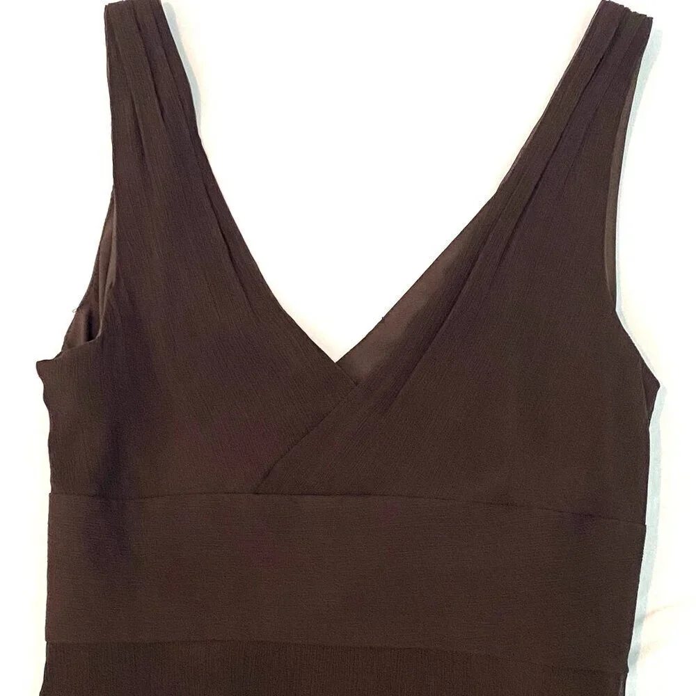 J Crew silk dress Womens Size 4 sleeveless brown cocktail evening fit and flare
